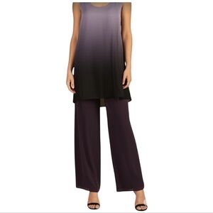 Valerie Stevens Ombre Plum Lined Silk Pant Suit Top PM, Pants PL EUC